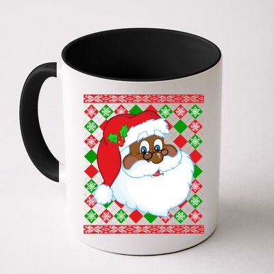 Black Santa Claus Ugly Christmas Sweater Mug