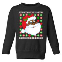 Black Santa Claus Ugly Christmas Sweater Toddler Sweatshirt