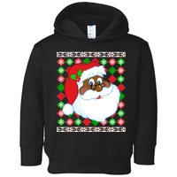 Black Santa Claus Ugly Christmas Sweater Toddler Hoodie