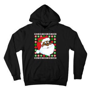 Black Santa Claus Ugly Christmas Sweater Tall Hoodie