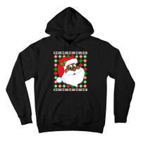 Black Santa Claus Ugly Christmas Sweater Tall Hoodie