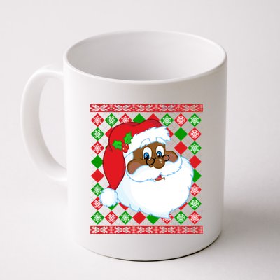 Black Santa Claus Ugly Christmas Sweater Coffee Mug