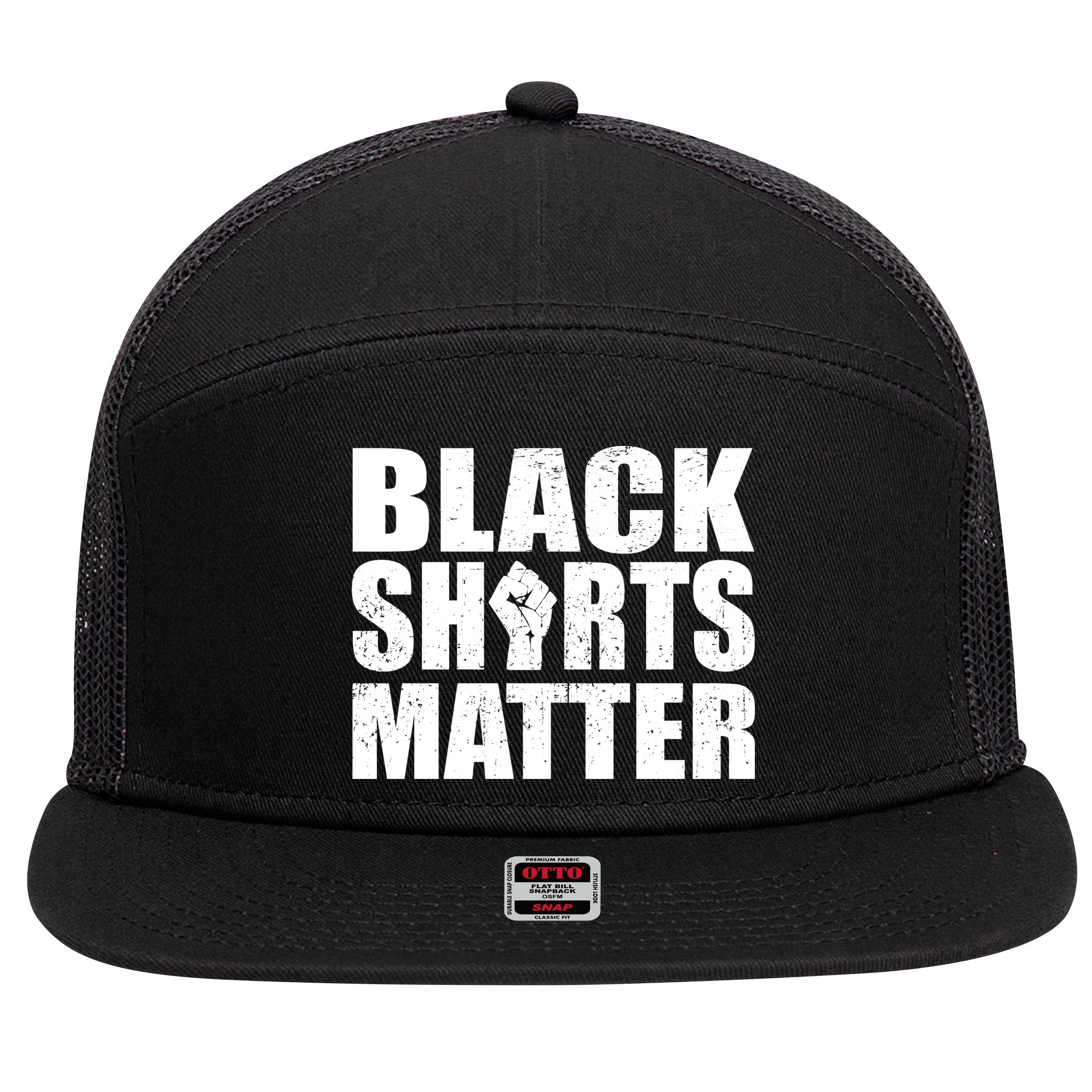 Black Shirts Matter 7 Panel Mesh Trucker Snapback Hat