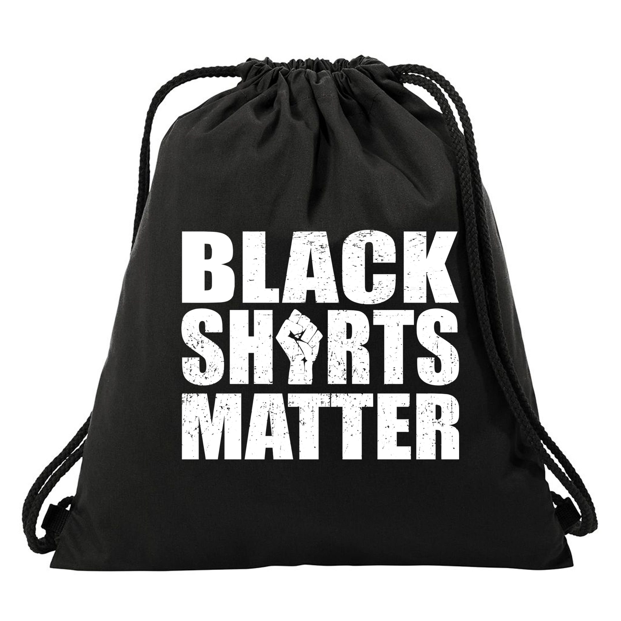 Black Shirts Matter Drawstring Bag