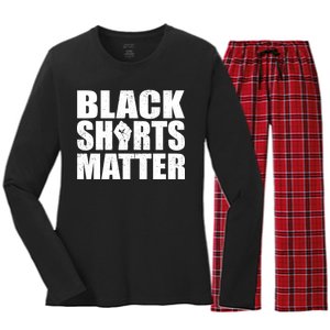 Black Shirts Matter Women's Long Sleeve Flannel Pajama Set 