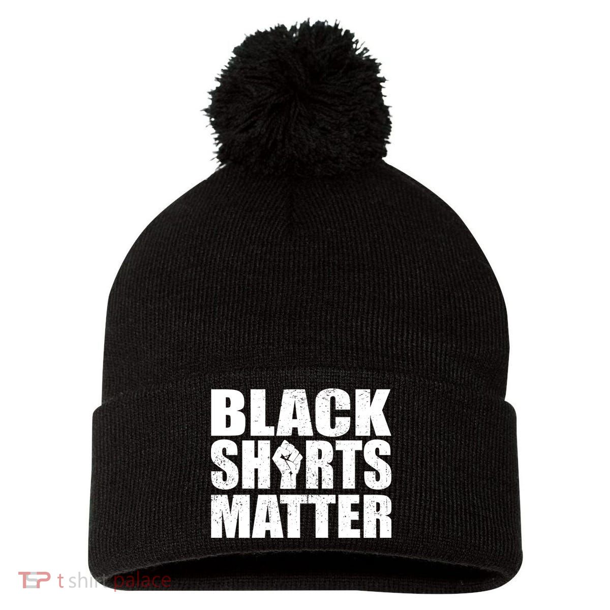 Black Shirts Matter Pom Pom 12in Knit Beanie