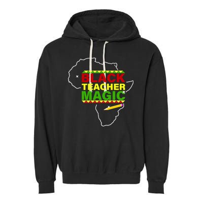 Black Teacher Magic Garment-Dyed Fleece Hoodie