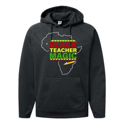 Black Teacher Magic Performance Fleece Hoodie