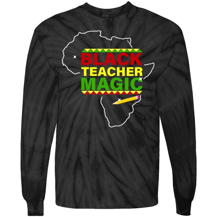 Black Teacher Magic Tie-Dye Long Sleeve Shirt