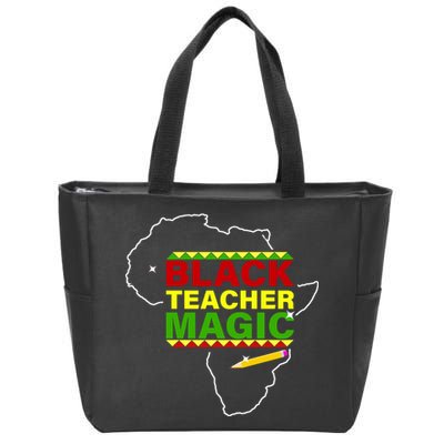 Black Teacher Magic Zip Tote Bag