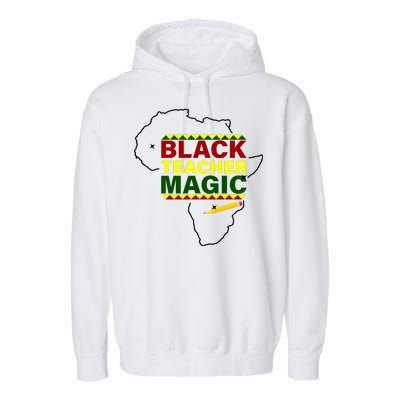 Black Teacher Magic Garment-Dyed Fleece Hoodie