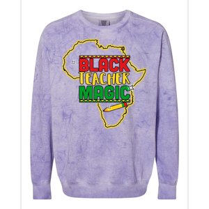 Black Teacher Magic African Pride Colorblast Crewneck Sweatshirt