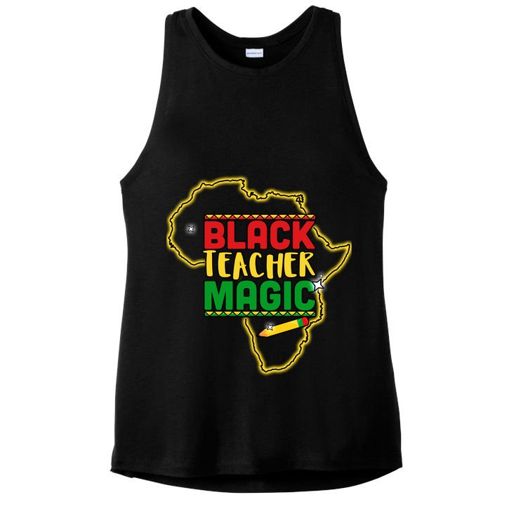Black Teacher Magic African Pride Ladies PosiCharge Tri-Blend Wicking Tank