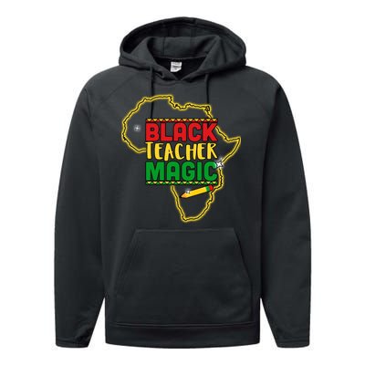 Black Teacher Magic African Pride Performance Fleece Hoodie