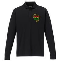 Black Teacher Magic African Pride Performance Long Sleeve Polo