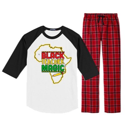 Black Teacher Magic African Pride Raglan Sleeve Pajama Set