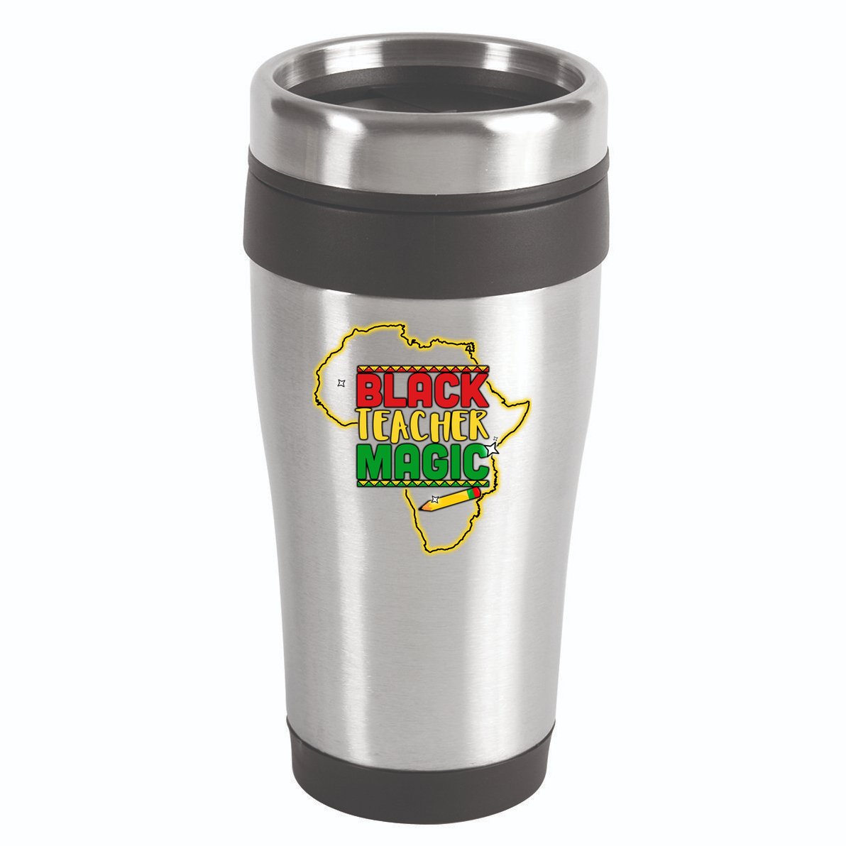 Black Teacher Magic African Pride 16oz Travel Tumbler