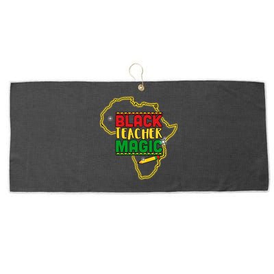 Black Teacher Magic African Pride Large Microfiber Waffle Golf Towel