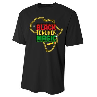 Black Teacher Magic African Pride Performance Sprint T-Shirt