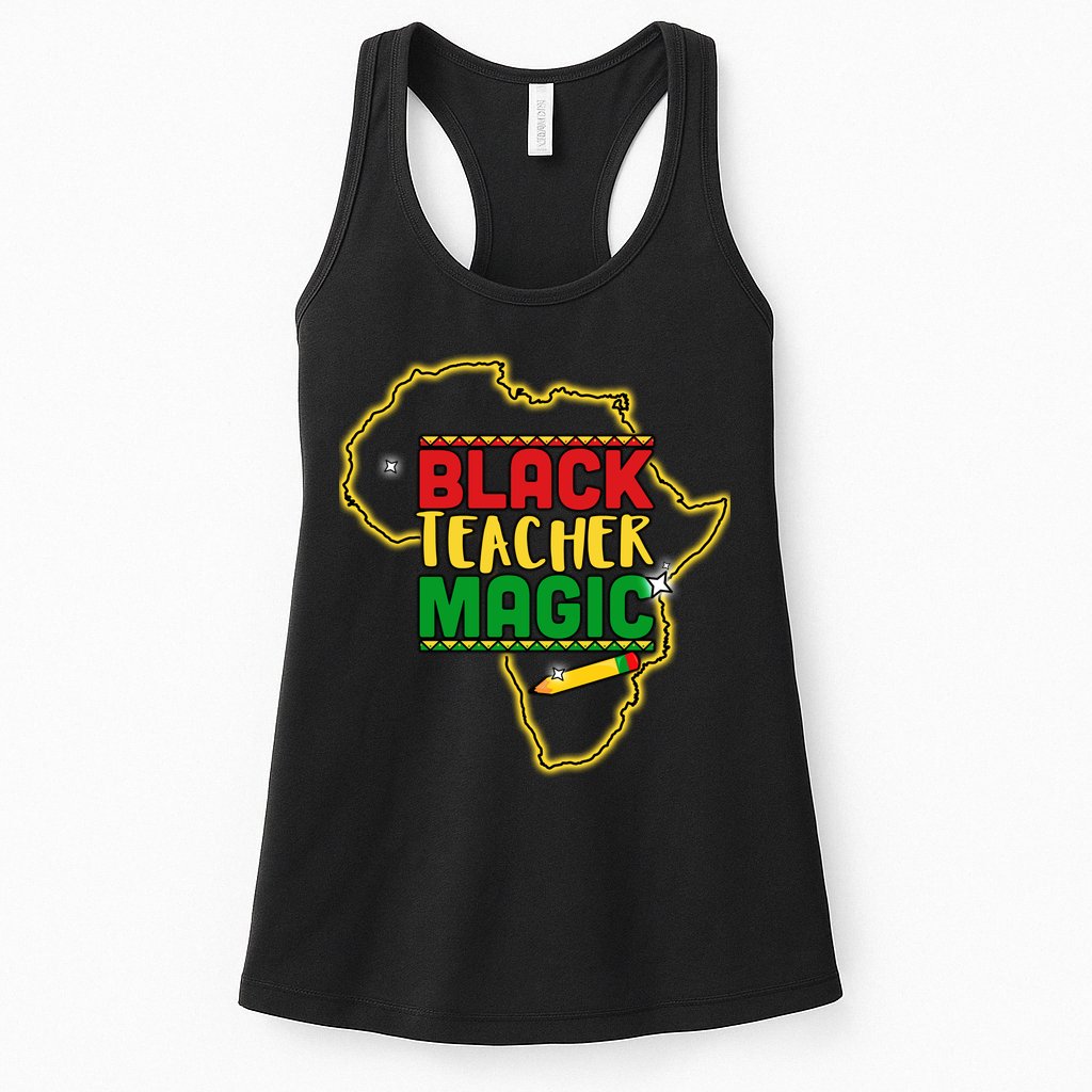 Black Teacher Magic African Pride Womens Tank Top