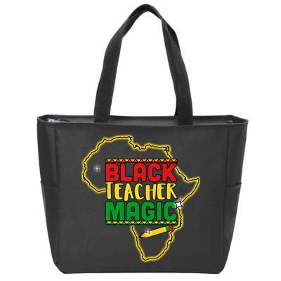 Black Teacher Magic African Pride Zip Tote Bag