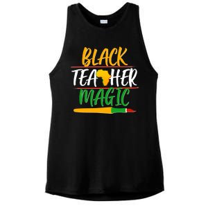 Black Teacher Magic Proud African American Ladies PosiCharge Tri-Blend Wicking Tank