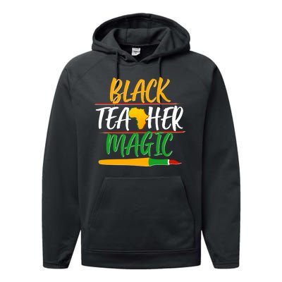 Black Teacher Magic Proud African American Performance Fleece Hoodie