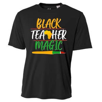 Black Teacher Magic Proud African American Cooling Performance Crew T-Shirt