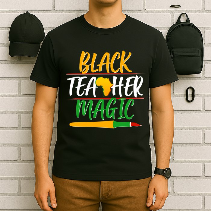 Black Teacher Magic Proud African American T-Shirt