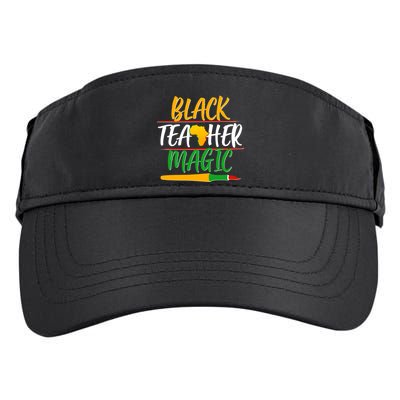 Black Teacher Magic Proud African American Adult Drive Performance Visor