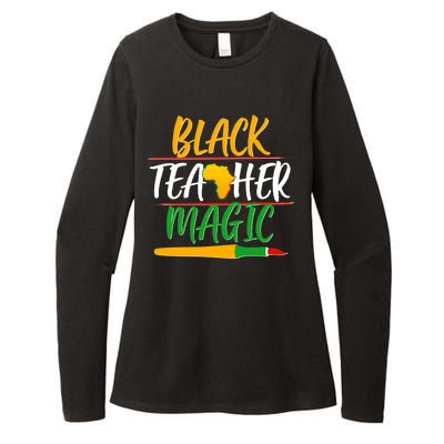 Black Teacher Magic Proud African American Womens CVC Long Sleeve Shirt