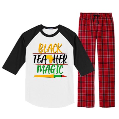 Black Teacher Magic Proud African American Raglan Sleeve Pajama Set