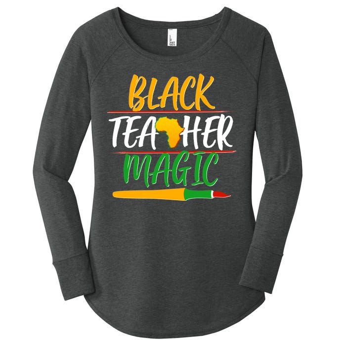 Black Teacher Magic Proud African American Women's Perfect Tri Tunic Long Sleeve Shirt