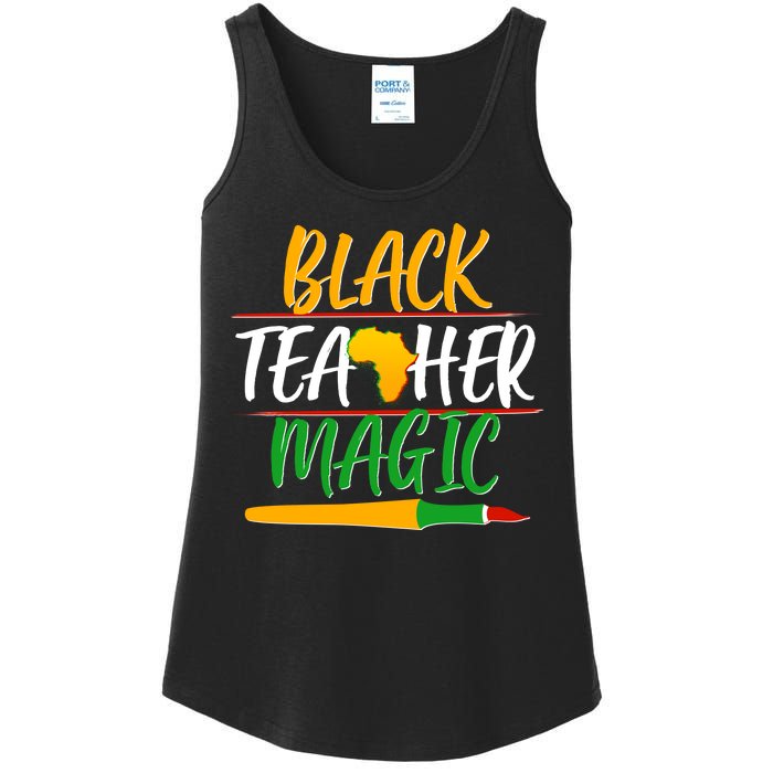 Black Teacher Magic Proud African American Ladies Essential Tank