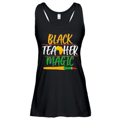 Black Teacher Magic Proud African American Ladies Essential Flowy Tank