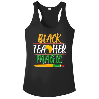 Black Teacher Magic Proud African American Ladies PosiCharge Competitor Racerback Tank