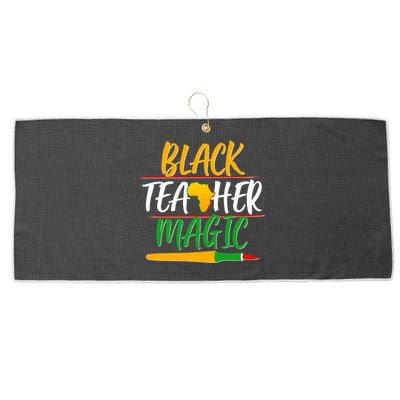 Black Teacher Magic Proud African American Large Microfiber Waffle Golf Towel