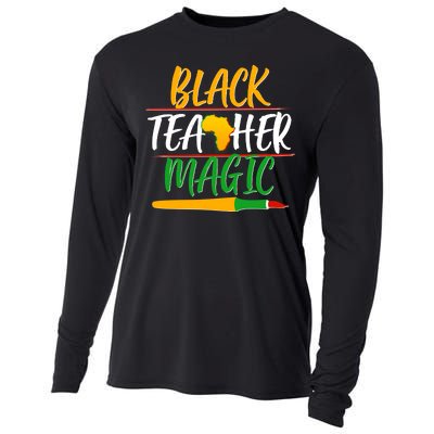 Black Teacher Magic Proud African American Cooling Performance Long Sleeve Crew