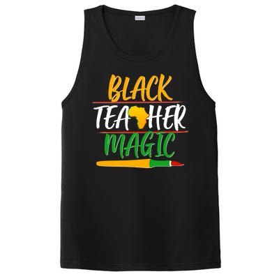 Black Teacher Magic Proud African American PosiCharge Competitor Tank