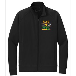 Black Teacher Magic Proud African American Stretch Full-Zip Cadet Jacket