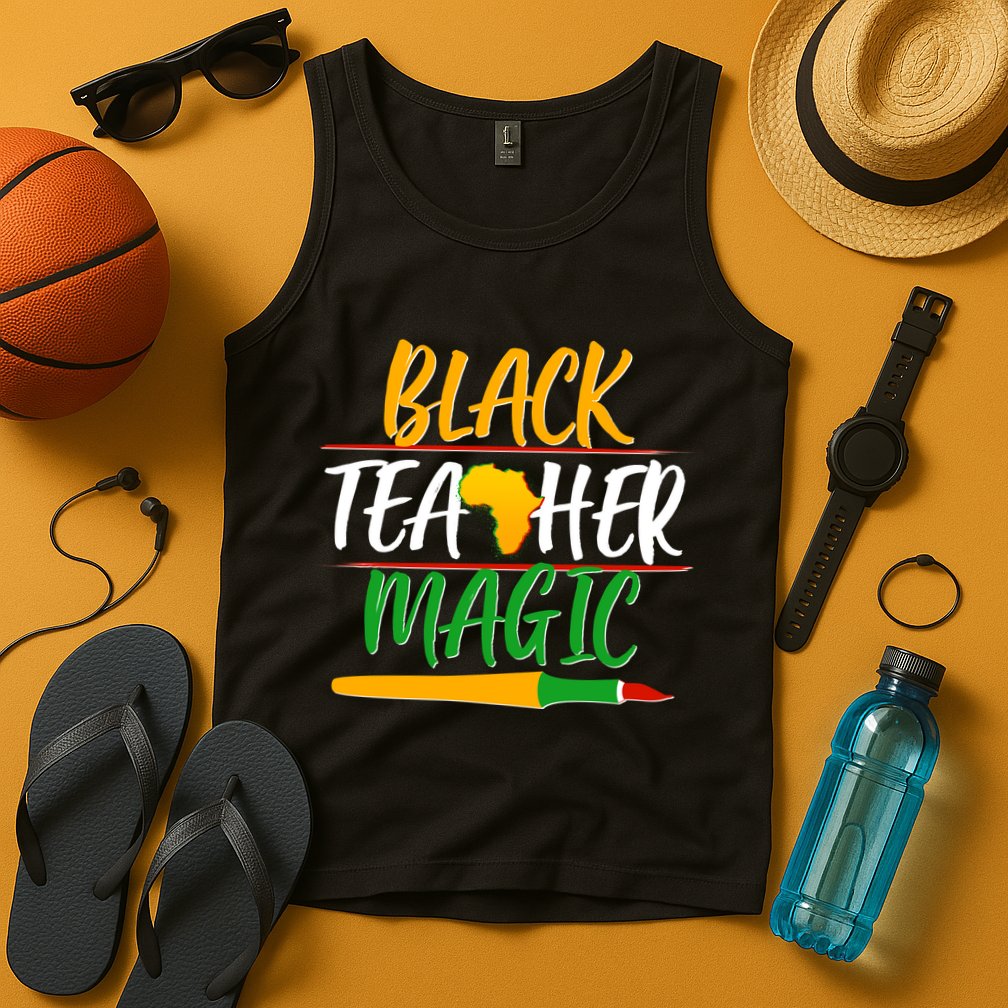 Black Teacher Magic Proud African American Tank Top