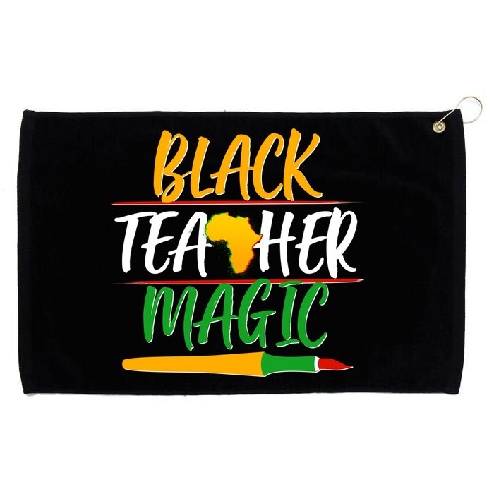 Black Teacher Magic Proud African American Grommeted Golf Towel