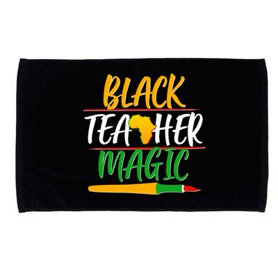 Black Teacher Magic Proud African American Microfiber Hand Towel