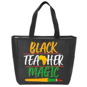 Black Teacher Magic Proud African American Zip Tote Bag