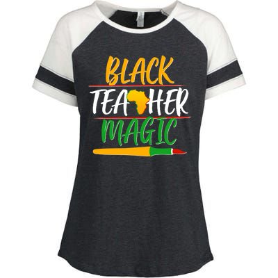 Black Teacher Magic Proud African American Enza Ladies Jersey Colorblock Tee