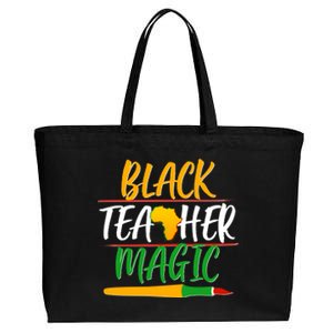 Black Teacher Magic Proud African American Cotton Canvas Jumbo Tote