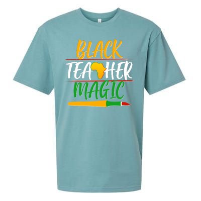 Black Teacher Magic Proud African American Sueded Cloud Jersey T-Shirt