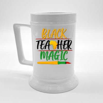 Black Teacher Magic Proud African American Beer Stein