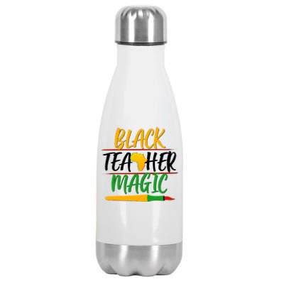 Black Teacher Magic Proud African American Stainless Steel Insulated Water Bottle