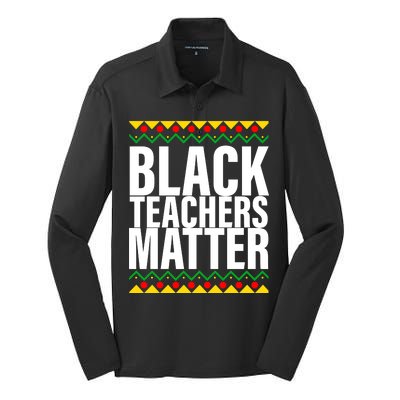 Black Teachers Matter African Pride Silk Touch Performance Long Sleeve Polo